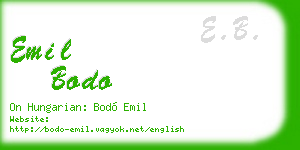 emil bodo business card
