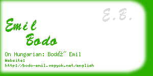 emil bodo business card